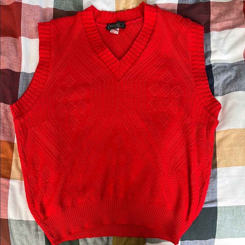 Red Celebrity Club Sweater Vest- Made in Canada